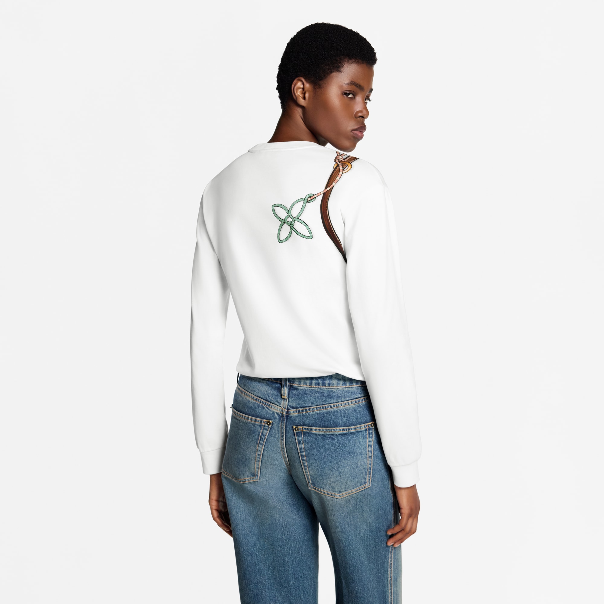 ルイヴィトン 23SS LVフェード ロゴプリントロングTシャツ カットソー M ルイヴィトン 23SS LVフェード ロゴプリントロングTシャツ カットソー